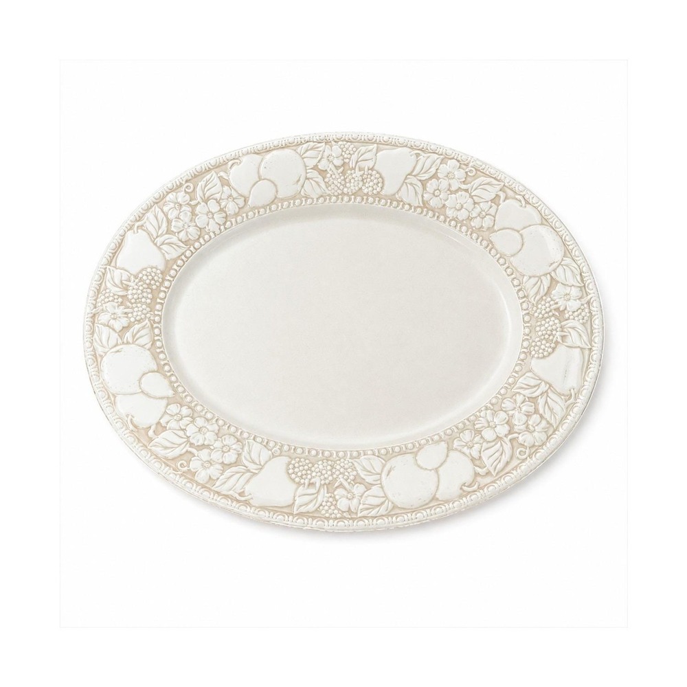 Vernon Ware Metlox Antiqua 14.5" Oval Serving Platter Vintage California Pottery